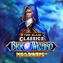 Fire Blaze Blue Wizard Megaways logo by Rarestone Gaming Wildsino Casino